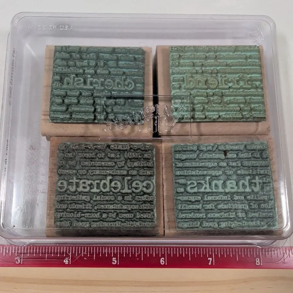 Lot #14 Stampin' Up Dictionary Word Rubber Stamps Friend Thanks Cherish 4 Pc
